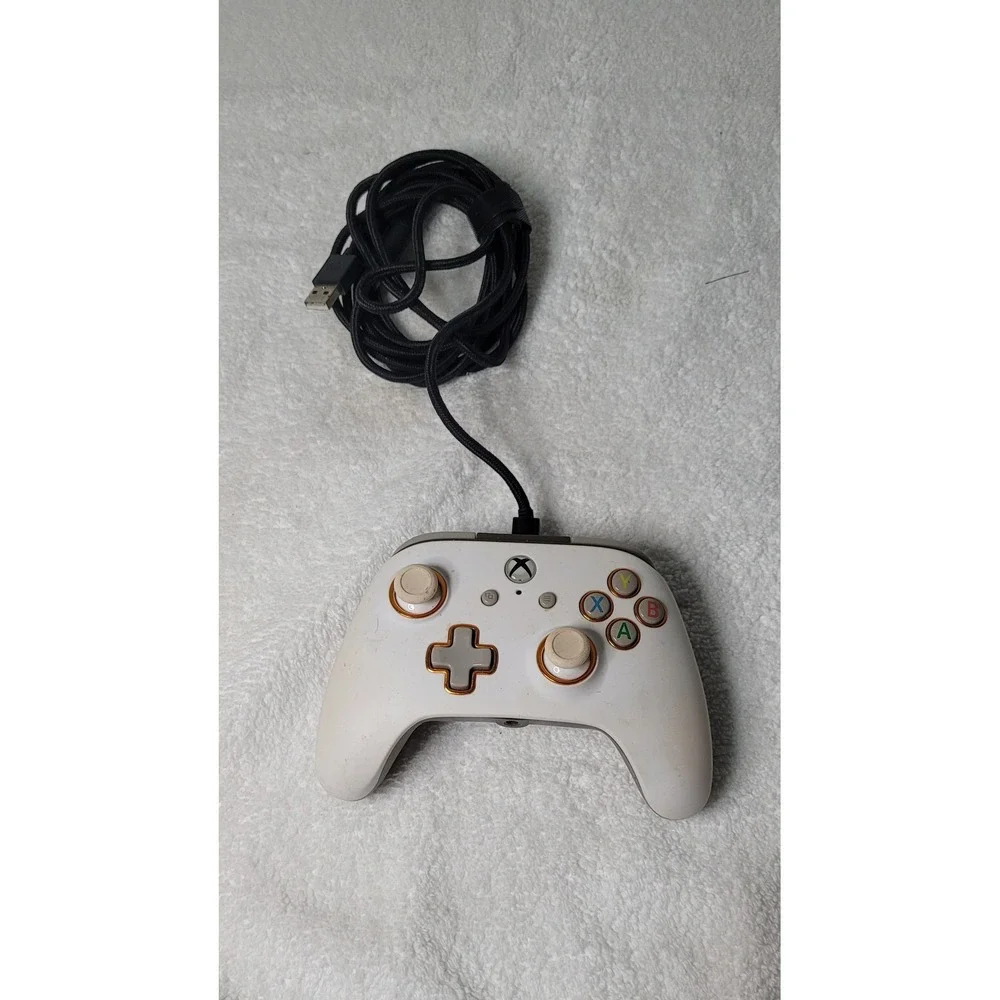 PowerA Enhanced Wired Controller Xbox Series X S One PC White Gold 1514146-02